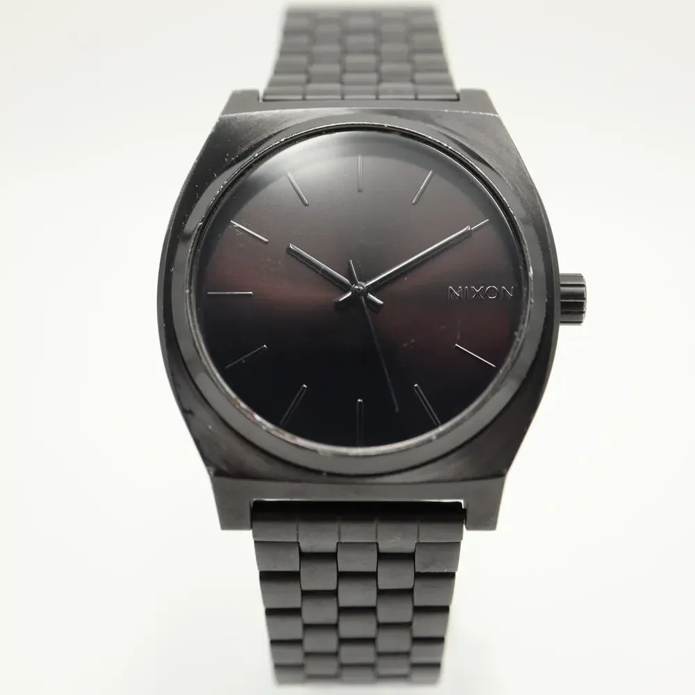 Nixon The Time Teller All Black Stealth 38mm Watch Stainless Steel w New Battery